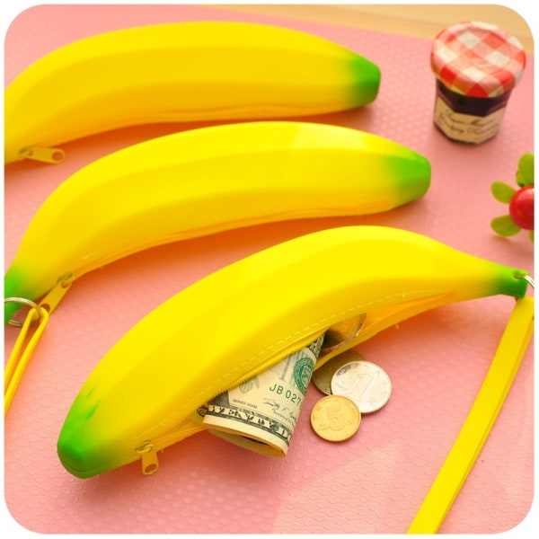 IC Glidelås Silikon Bananformet Null Lommebok