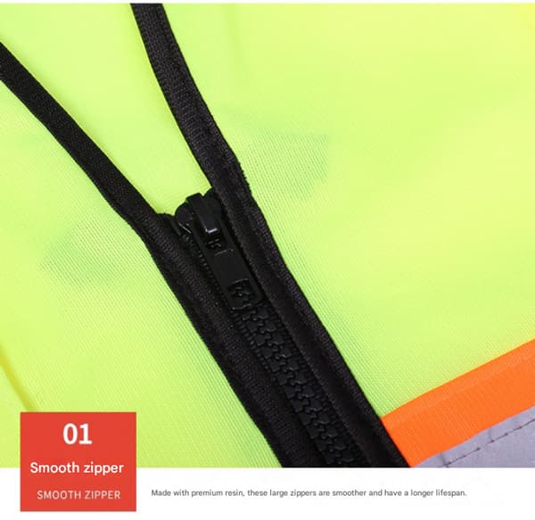 Synlighetsvest, reflekterende polyester med lommer, for bygg og anlegg, trafikkontroll og løping, fluorescerende gul, XXL