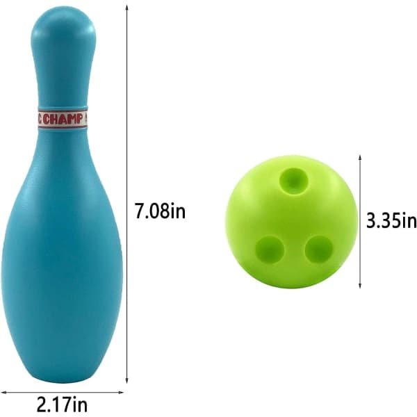 Bowlingset för barn - 10 mjuka PU-käglor + 2 bollar