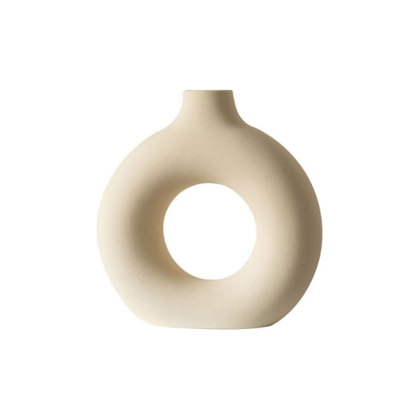 IC Keramikvas beige Moderne dekorativ kunstvas Vaser i rund form