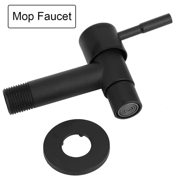 IC Mopp poolkran, rustfrit stål sort enkel kold vandhane, balkon kran, hurtig enkel kold vandhane (sort)