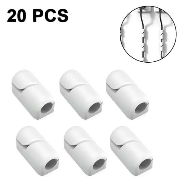 IC Kabelhållare Kabelklämmor Kabelhantering, 20-pack kabelklämmor Vit