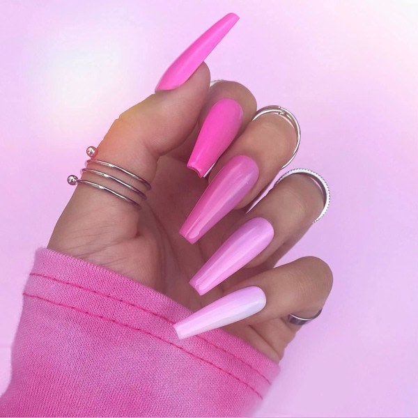 Tekokynnet Kista Tekokynnet Full Cover Pituus 240 Kpl Tekokynnet Kotelolla Kynsistudioille Ja DIY Nail Artille 12 Kokoa