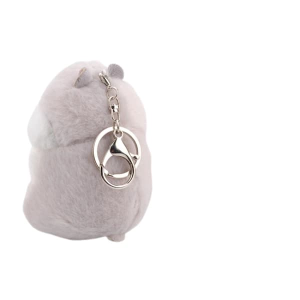 1 st Söt Hamster Plysch Nyckelring Gosedjur Nyckelring Grå grey
