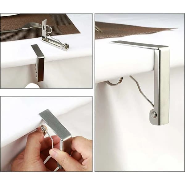Tablecloth Clips Set Stainless Steel Tablecloth Clips Non-slip Spring-loaded Tablecloth Holders