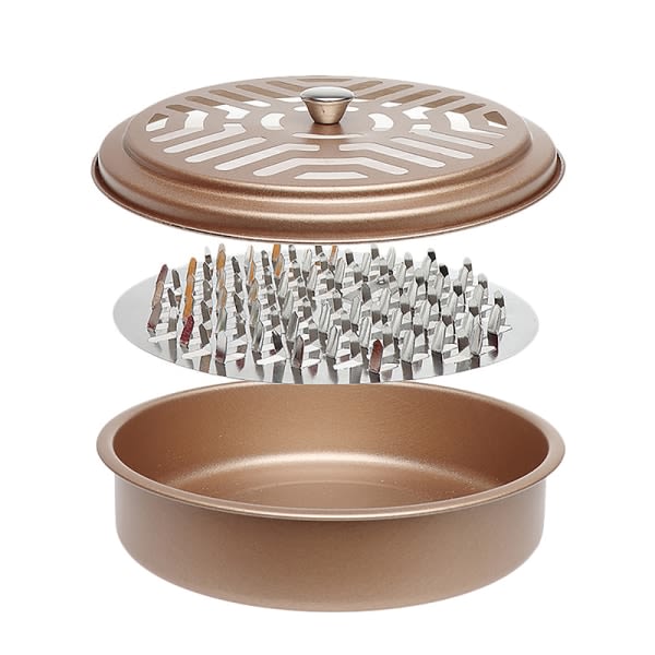 Myggspiralholder i mursteinform, rustfritt stål, rund, blå