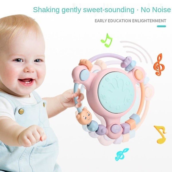 IC Baby 0 6 12 13 24 Månader Barn Tidiga Pedagogiska Leksaker För Baby 1 År Musik Träning Trummor Pink
