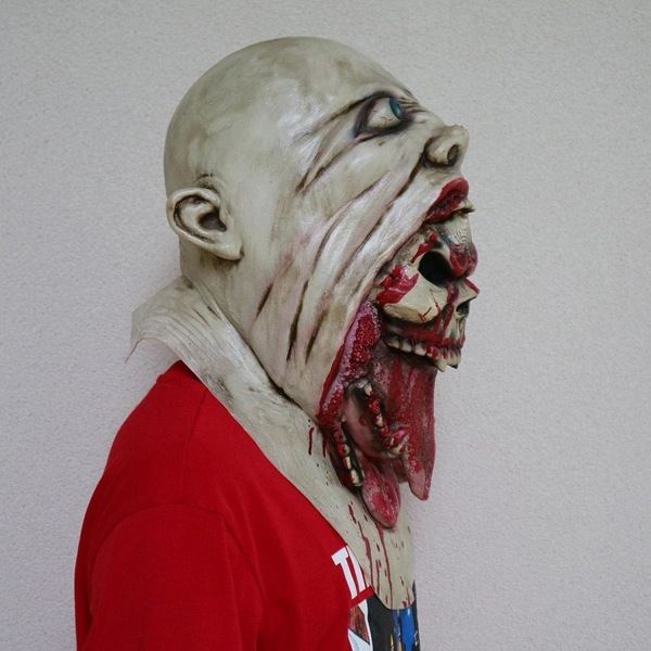 IC RONGbbppQ Halloween-kallo irtoaa kaksoiskerroksisesta naamiosta, Halloween-kauhumask Dd