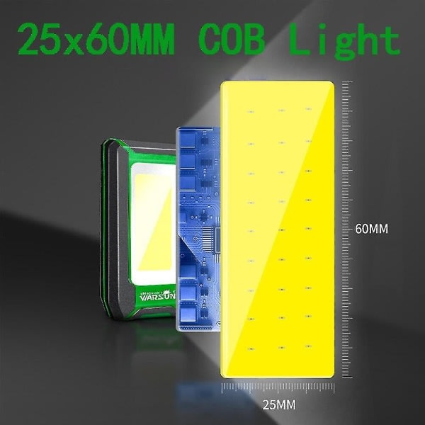 IC Campinglampa LED-arbetslampa Bärbar USB-uppladdningsbar Powerbank Magnetisk Bärbara strålkastare Grön