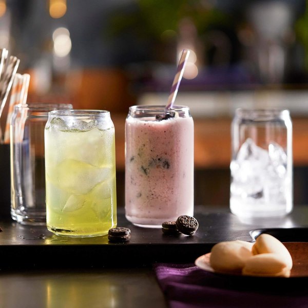 IC 4-delt sett, 400ML, klassisk konserveringsglass, egnet for bar, fest og familiebruk.