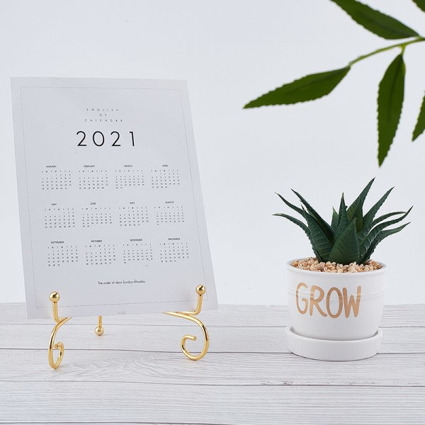 Jern Display Stativ Guld Jern Staffli Plade Display Foto Holder 8 tommer