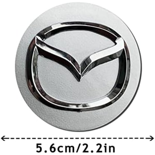 4st Hjul Center Caps Sticker for Ford ST, Svart Aluminium Hjul Center Hub Covers Sticker, 56mm/2.22&#39;&#39; formazda sølv