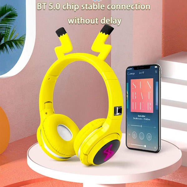 IC Trådløst Bluetooth-headset til børn, sød Pikachu-øretelefoner