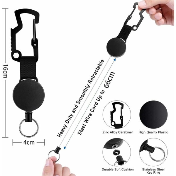Retrakterbart märkeshållare, Heavy Duty Retrakterbart Nyckelring, Retrakterbart Märke, Retrakterbart Nyckelring, Märkeshållare Klämma, Retrakterbart IC