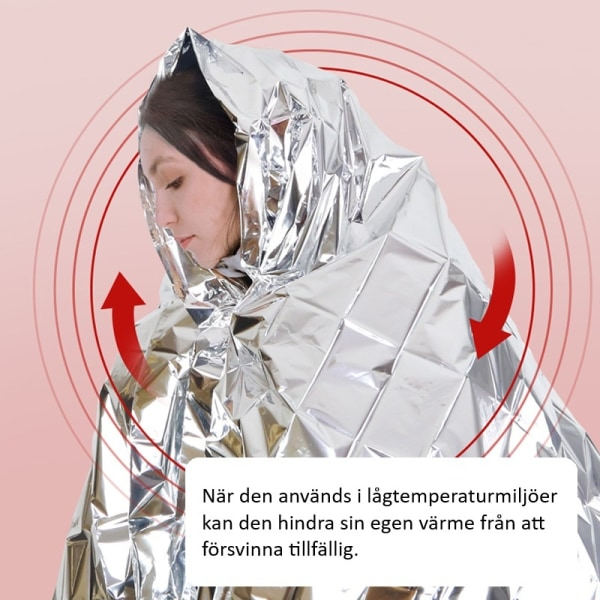 4 stk. Bærbar tæppe nødtæppe i sølvfolie guldfolie let overlevelse 4 stk./160*210cm