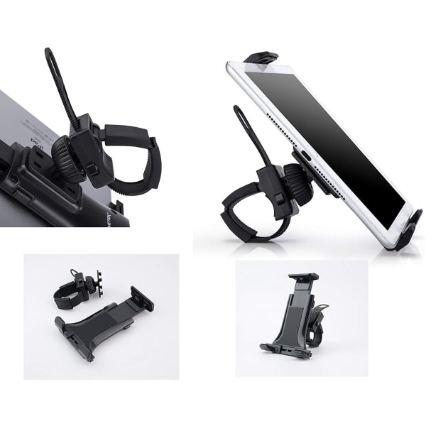 IC Gymstyre indenfor træningscykler og løbebånd og bilrattholdere til 3,5-12" surfplattor/mobiltelefoner (for 7,9-11,9" iPad)
