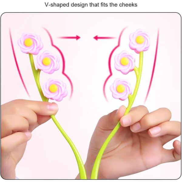 Ansiktsrulle V-formad ansiktsmassager Dubbla clips Massagerulle f