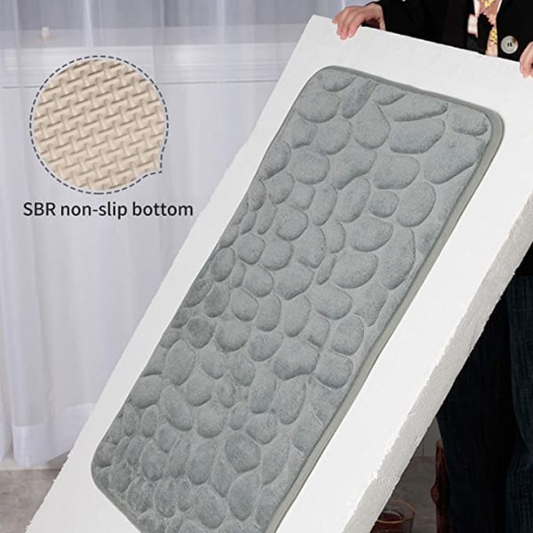 IC Memory Foam Bademåtte Skridsikker Bademåtte Grå