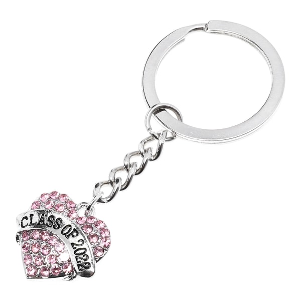 Graduation Keyring Legering nøkkelring Hjerte Charm Circle Søt Graduation Gave Rosa IC