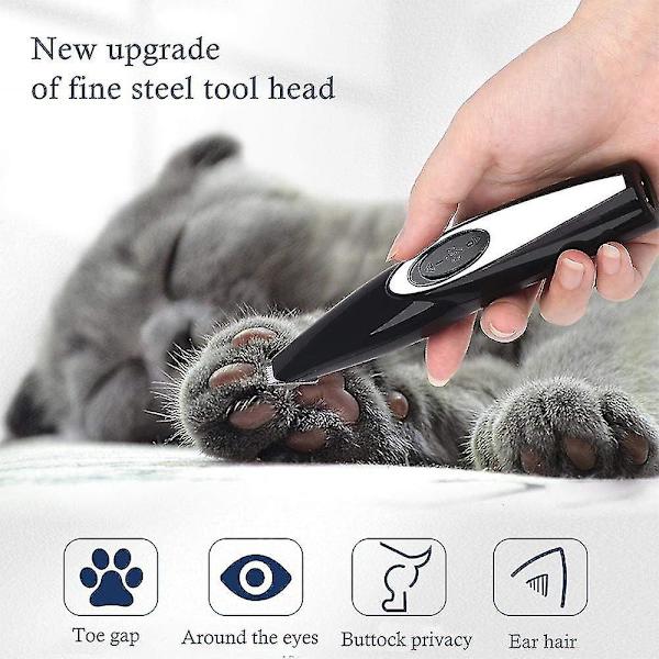 Elektrisk Hårklipper for Kjæledyr USB Ladbar Ledningsfri Hårklipper for Hund og Katt for Poter Øyne Ansiktshår Barbering Føtter HKK black