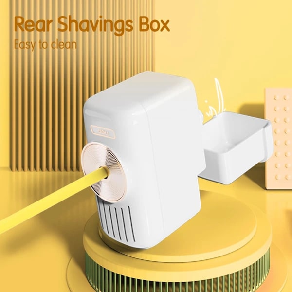 Manual pencil sharpener, music-themed pencil sharpener, adjustable tip and automatic function for pencils and crayons, Aut vit white white