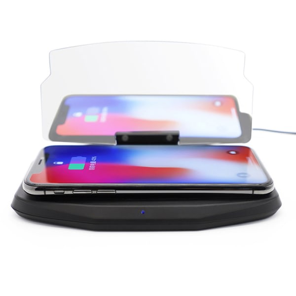 IC Trådløs Biloplader HUD Head Up Display Telefon Navigation Holder