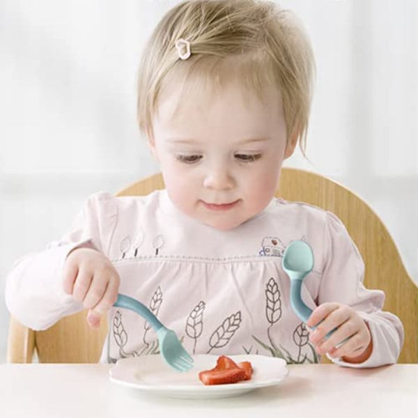 IC Baby Skedar ja Haarukat 2 sarjaa, söpöt pienet ruokailun harjoitteluun tarkoitetut lusikat ja haarukat