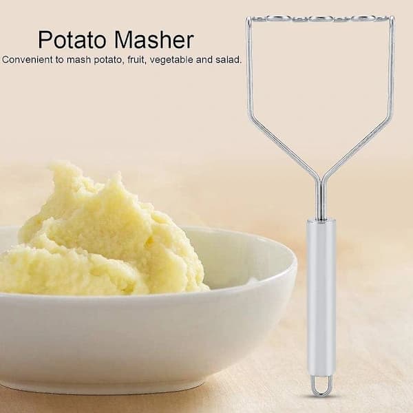 Stainless Steel Potato Masher 25 x 9.5 cm Dishwasher Safe Kitchen Utensil for Smooth Mashed Potatoes