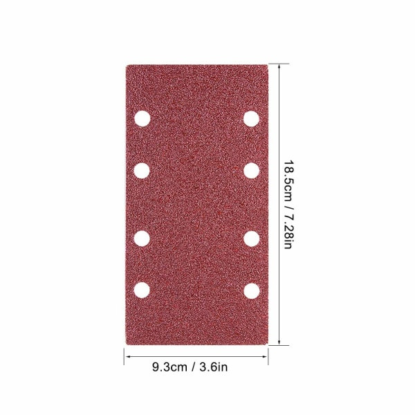 IC 40 ark 93 x 185 mm 8-huls sandpapir til tilfældige slibemaskiner