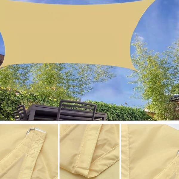 IC 2X2,5m Solskjerm Seilmarkise Permeabelt Stoff Pergola gul
