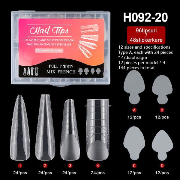 IC 96/120 st Kynsimuotti Paperless Tray Extended Gel Form Fren H092-20