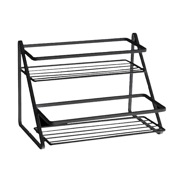 Kitchen Countertop Storage Rack Space Saving Multifunctional 2-Tier Spices Toiletries Makeup Counter Standing Shelf Black 0.9 0.9