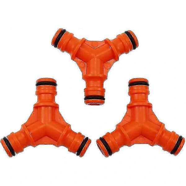 Garden Hose Y-Connector Quick Connect Leak-Proof 3-Way Splitter Easy Use 16mm Diameter 3-Pack XiXi