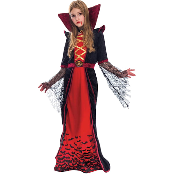 Vampyrkostume til piger. Flot kostume til Halloween. Gotisk viktoriansk vampyr. Medio (8-10 años)