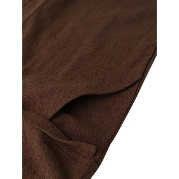 IC Kvinners Løse Overall Jumpsuit Casual Bukser $ XL Bomull og 01-Brun L