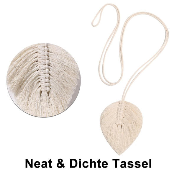 IC Pakke med 2 gardinholdere, tiebacks, tiebacks, håndstrikket spenne, bomullsrep med kule