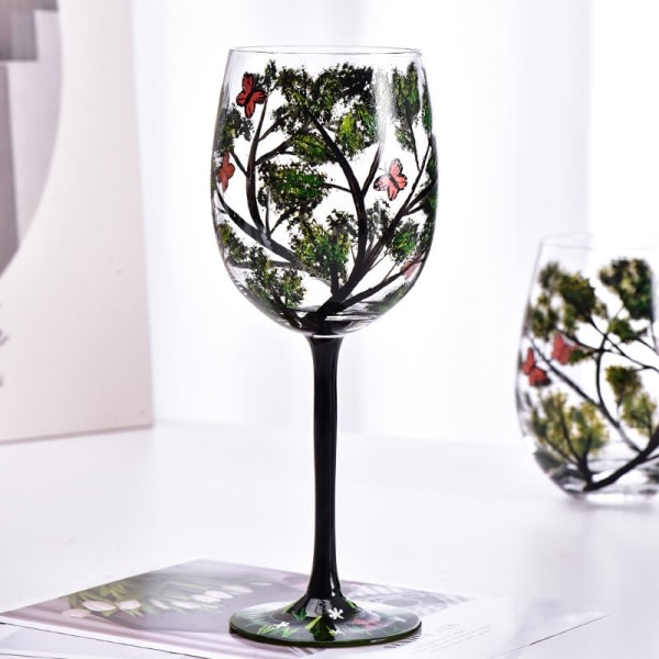 IC Fyra Säsonger Träd Vinglas Goblet Kreativ Tryckt Glas C Onesize