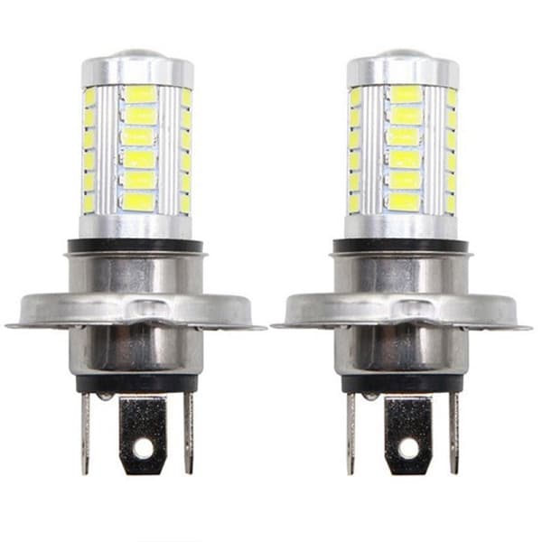 2 stk. H4 LED-lampe Bilfrontlykter 33 SMD 5630 5730 Pære Auto Hvit 2 stk.