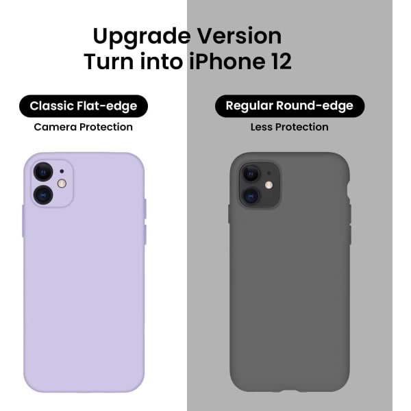 IC iPhone 11-etui, silikone [Kantede Kanter] & [Kamera Beskyttelse] Opgraderet telefonetui, Krydret Lilla