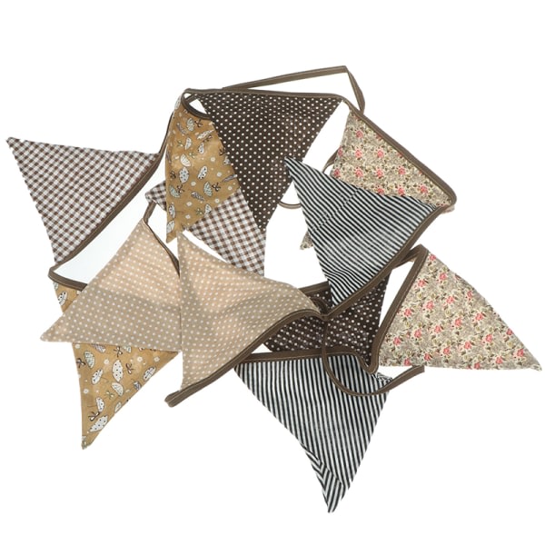 IC 12 Flagger Vintage Stof Vimpel Bryllupsvimpel Bunting Banner G