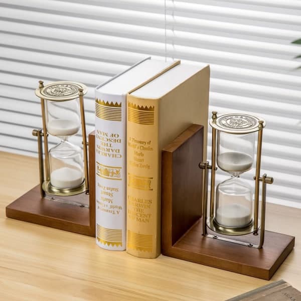 IC Vintage 15 minuters sandur, 360 grader roterende sandtimer, messing 15 min glas