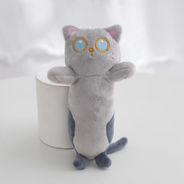 IC Tecknad Kawaii Katt Plyschleksak Nyckelring Ryggsäckstillbehör Plus B