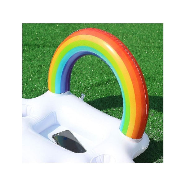 IC Rainbow Cloud Uppblåsbar Drinkhållare, Drink Floats Uppblåsbara Mugghållare för Pool