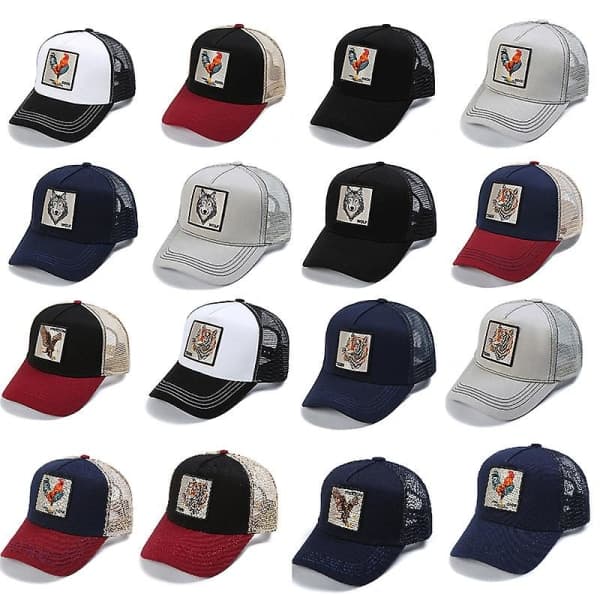Dyrklistremerke Baseball Mesh Cap Tiger Vinrød + Marineblå