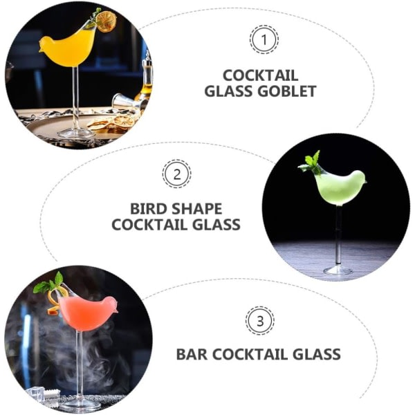 Klart Cocktailglas Bägare Fågelform Vin Bägare Cocktail