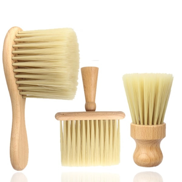 IC Träborste Kam Hals Ansikts Duster Barber Hår Sopa ting St A2