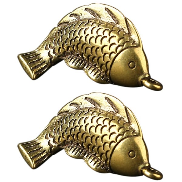 2st Karpberlocker Chic Snygg Trevlig Säker Mässing Karphänge Väska Ornament Karppärlor Mässing Nyckelringhänge IC