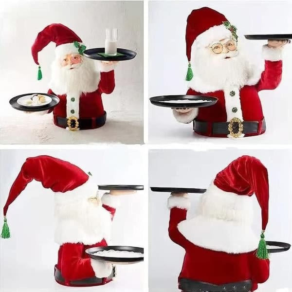 IC Jul Frukttallrik Snackställ Tårta Displayställ Fack vit & röd Snögubbe (utan tallrik)