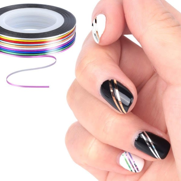 IC Nagelklistermærker og Nail Art Brush Set Nail Art Sæt Nail Design
