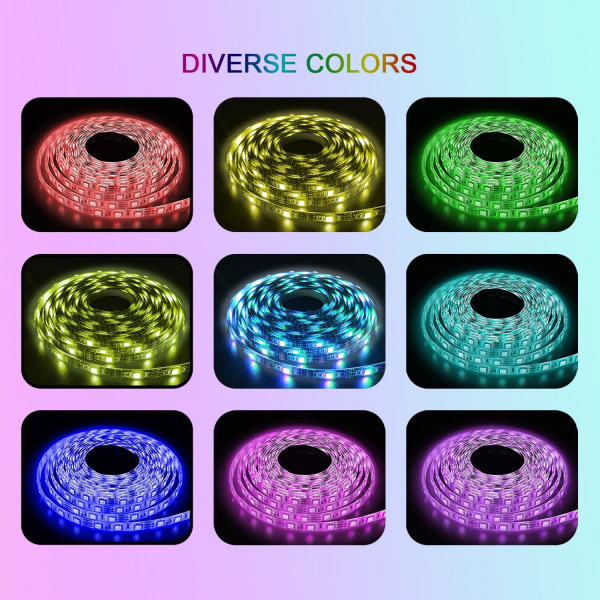 IC LED-lysstribe Epoxi Baggrundsdekoration USB-lysstribe med 24-knaps fjernbetjening (1 meter engelsk farvelåge)